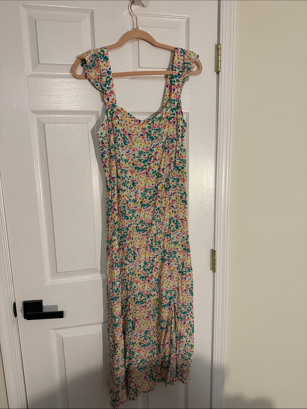 LOFT Floral Ruffle Strap Summer Dress - Multicolor